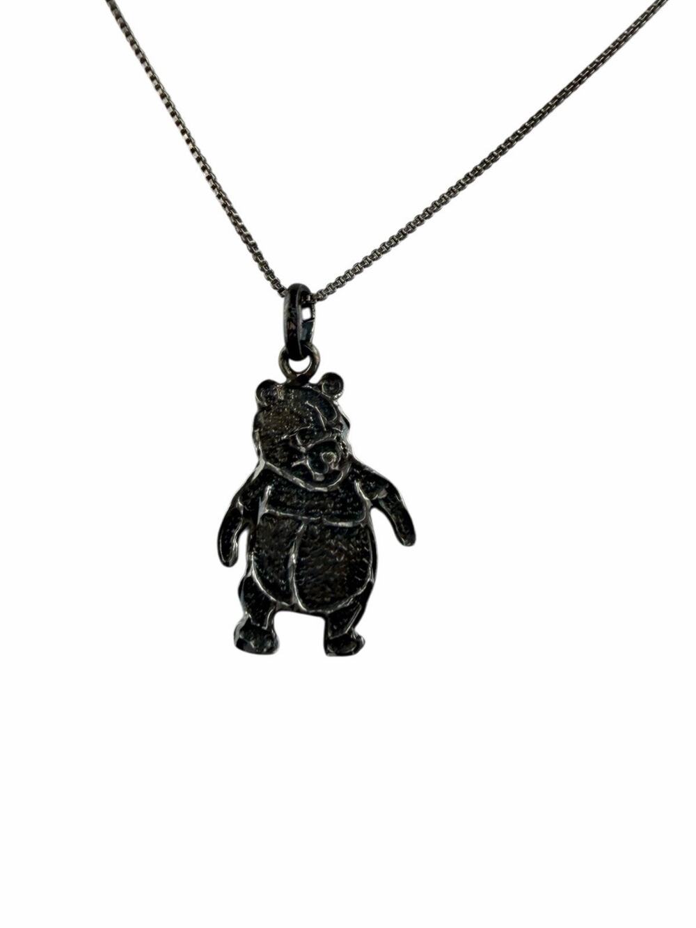 Winnie the Pooh Pendant 18" Sterling Silver Chain Necklace